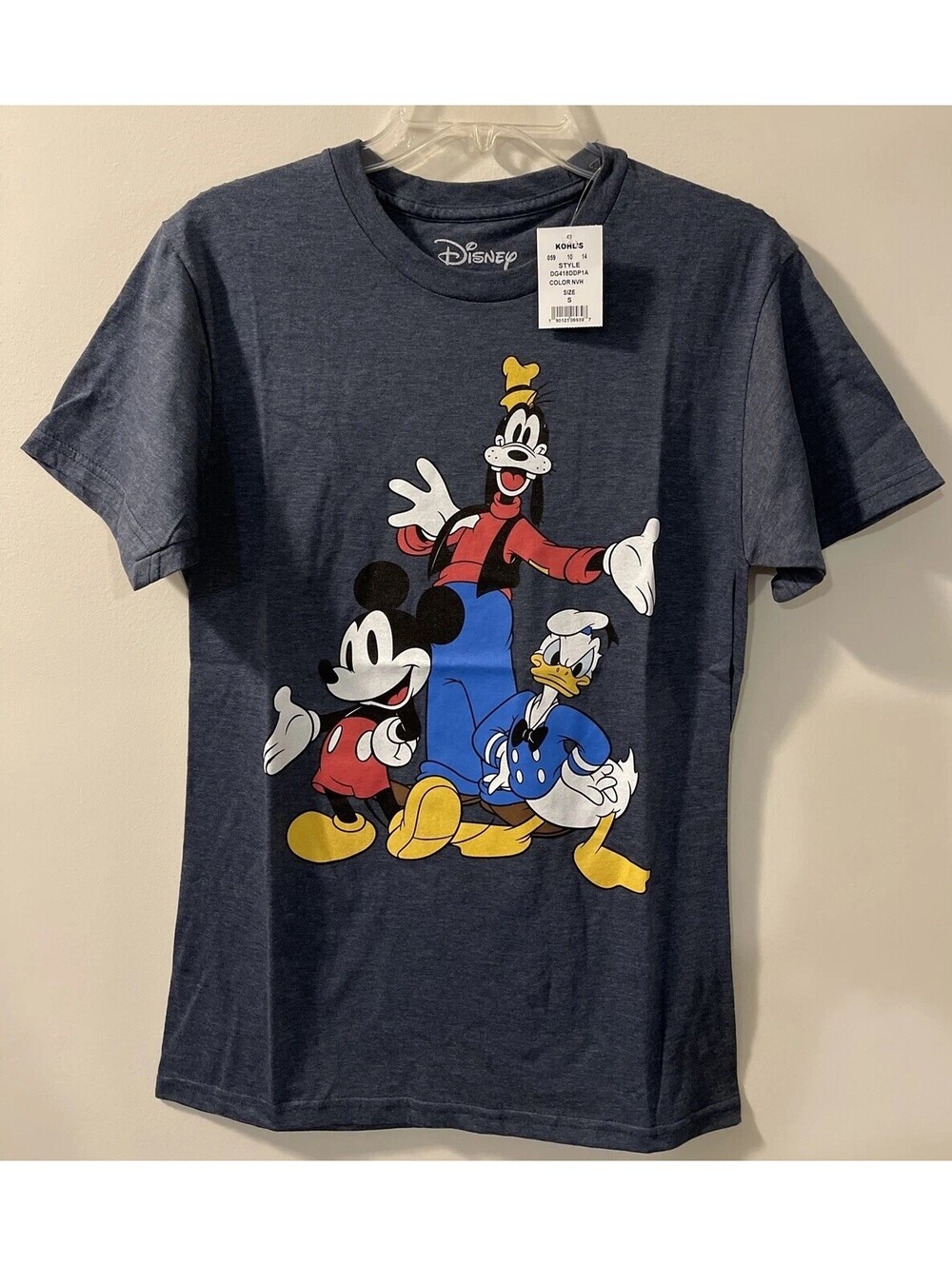 Disney Womens Small Blue Mickey Mouse Short-Sleeved Crewneck Tshirt NWT! A2495